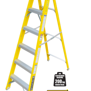 Escalera Tijera Simple Acceso Fibra de Vidrio 5p-10p Bronco